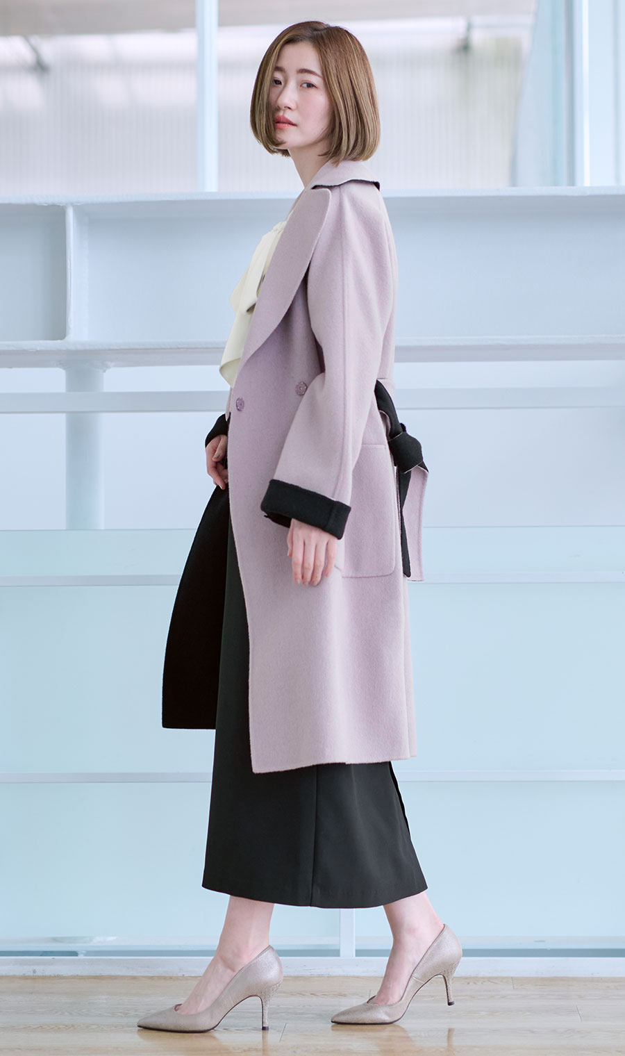 アナイ 現行タグ リバーシャルムフードコート ラベンダー M ベルト ガウン アナイ 現行タグ リバーシャルムフードコート ラベンダー M