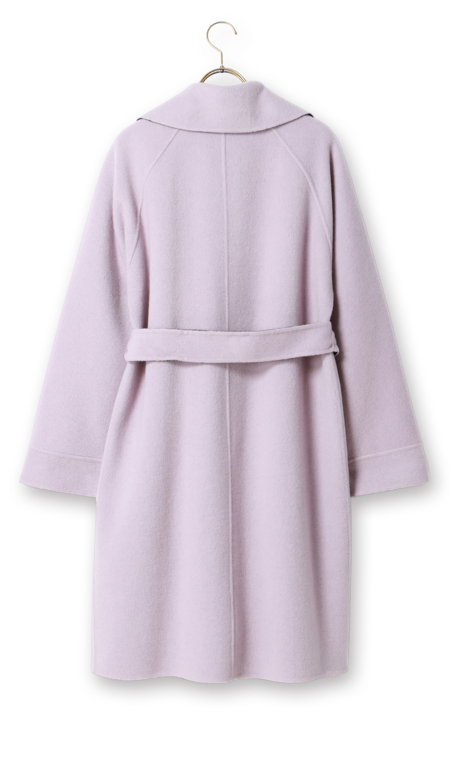 ベルト付きビックカラーコート【カシミヤ混ウール】【WEB限定】 パープル M