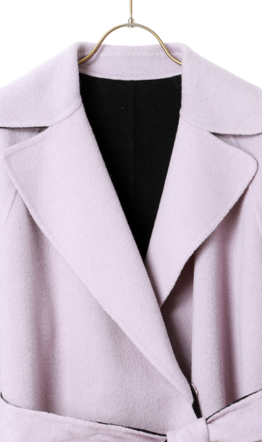 ベルト付きビックカラーコート【カシミヤ混ウール】【WEB限定】 パープル M