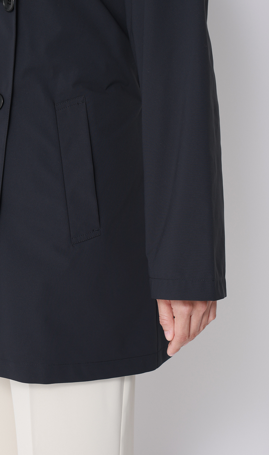 ゼロプレッシャートレンチコート【ミドル丈】 ネイビー M