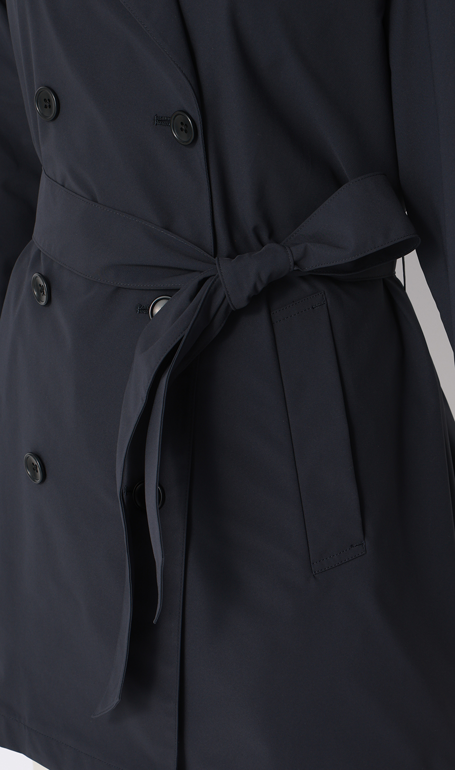 ゼロプレッシャートレンチコート【ミドル丈】 ネイビー M