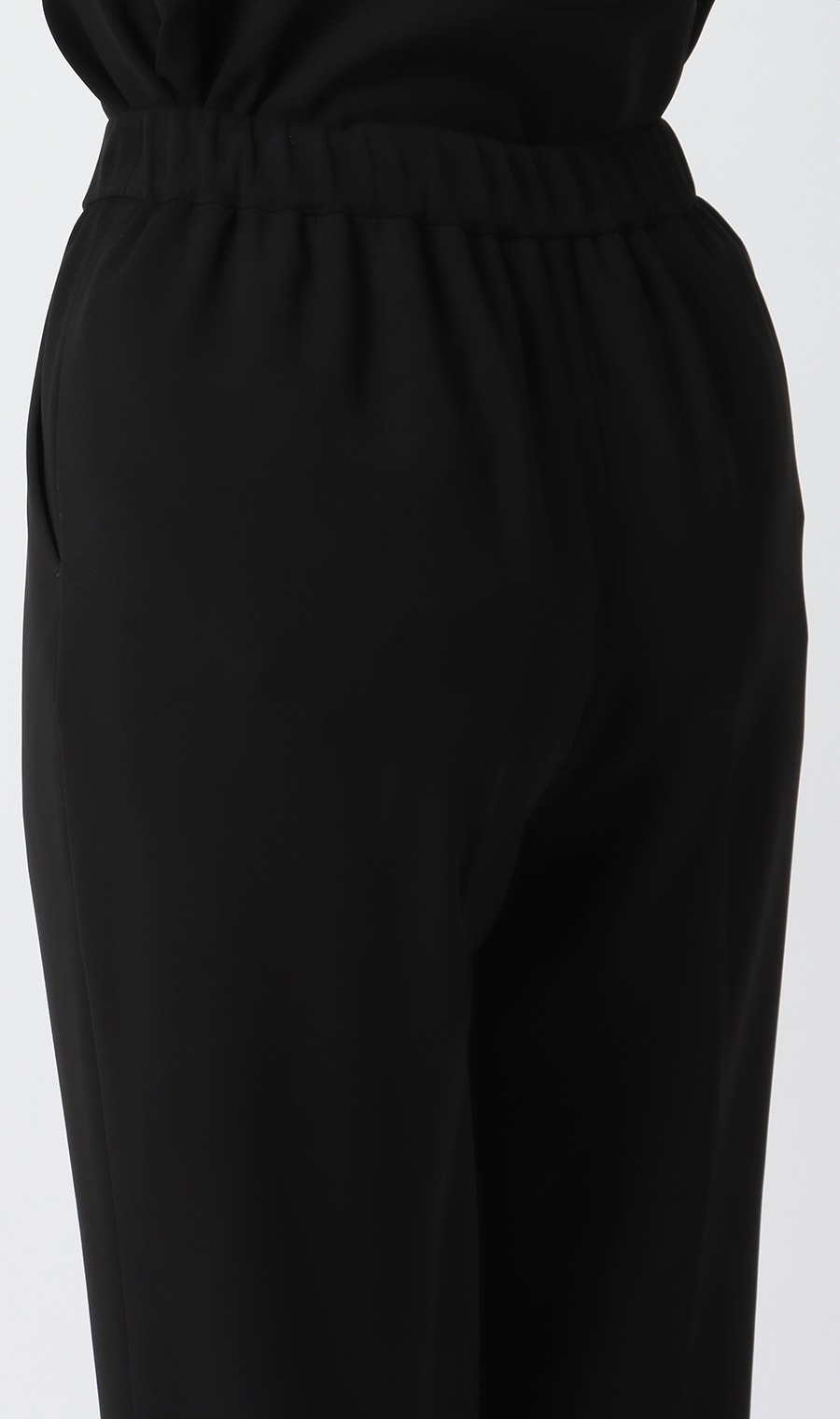 取り外し襟付きブラウス+タックプルオンパンツフォーマル【2点セット】【WEB限定】【裾上げ済み】 ブラック LL