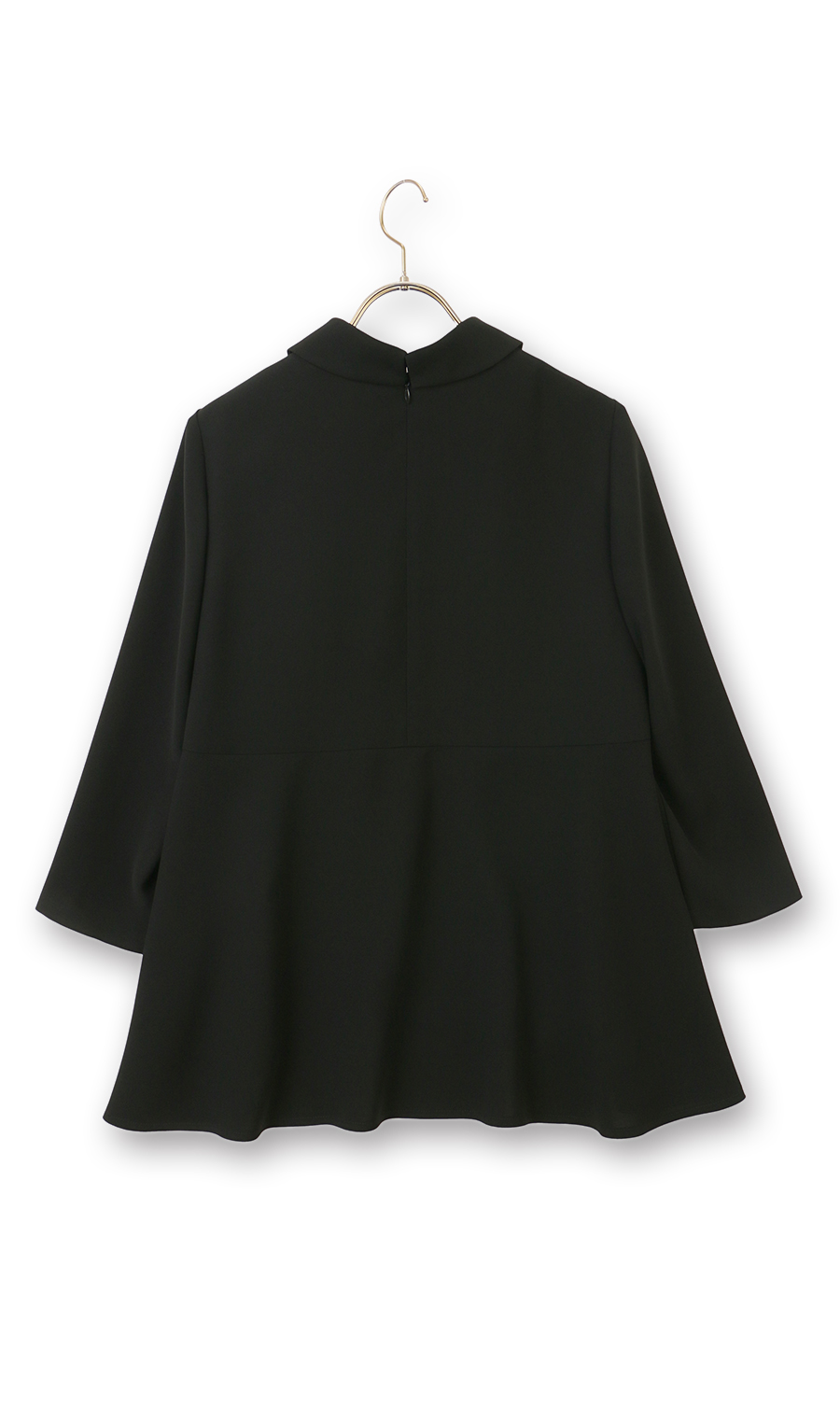 取り外し襟付きブラウス+タックプルオンパンツフォーマル【2点セット】【WEB限定】【裾上げ済み】 ブラック LL