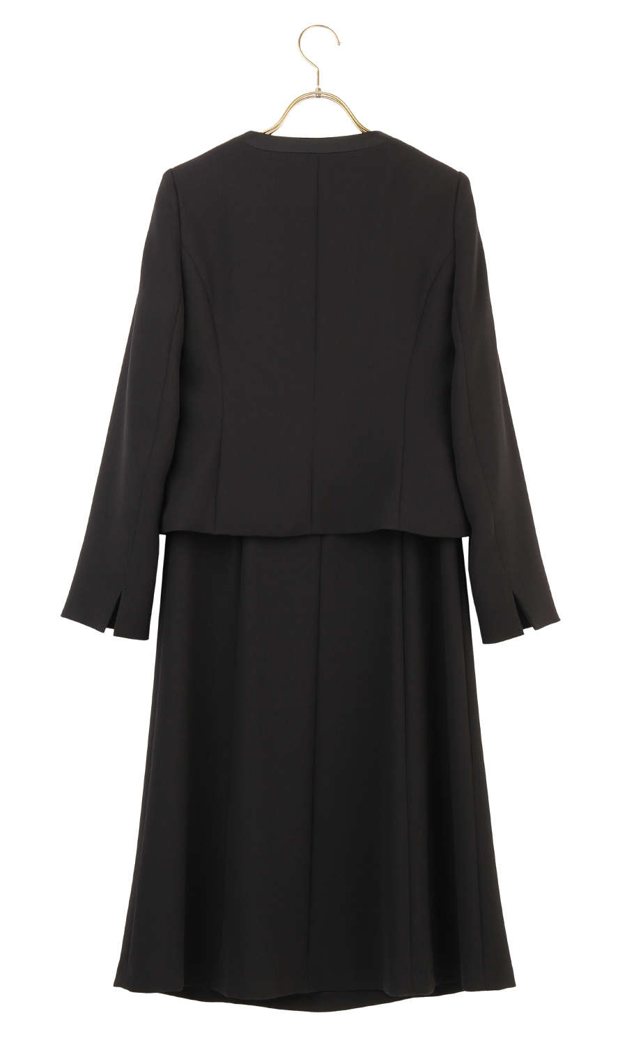 ノーカラーシフォンフリルアンサンブル ブラック 17