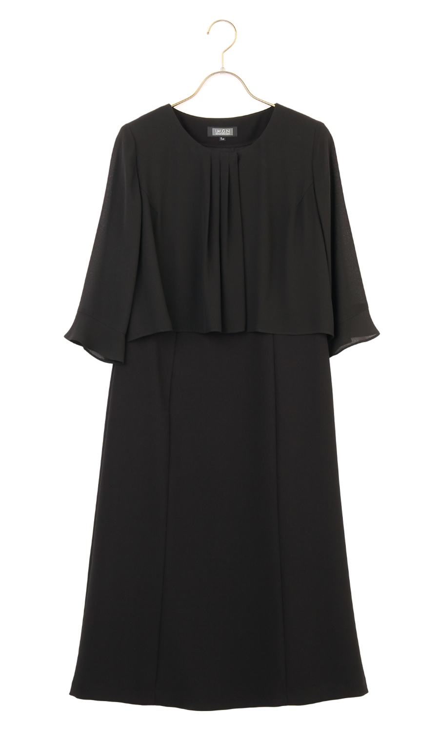 ノーカラーシフォンフリルアンサンブル ブラック 17