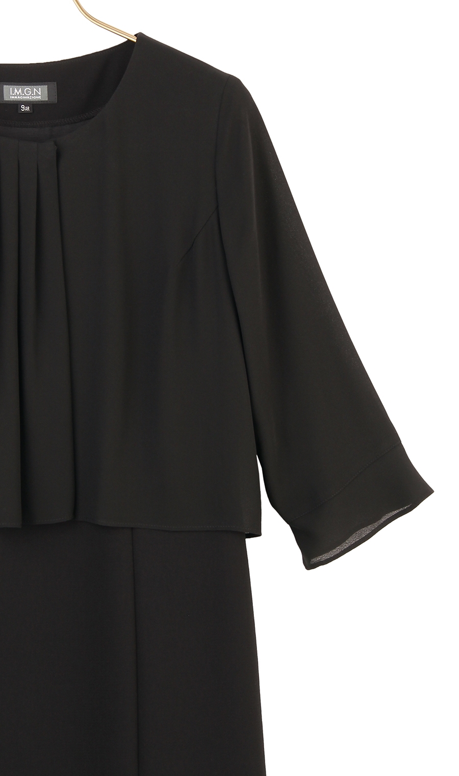 ノーカラーシフォンフリルアンサンブル ブラック 17