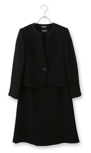 ノーカラーシフォンフリルアンサンブル【プチサイズ】【ウォッシャブル】