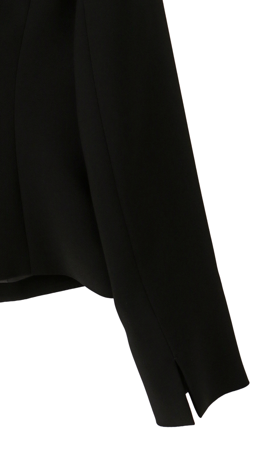 No-collar chiffon ruffle ensemble [petite size] [washable] Black 9P