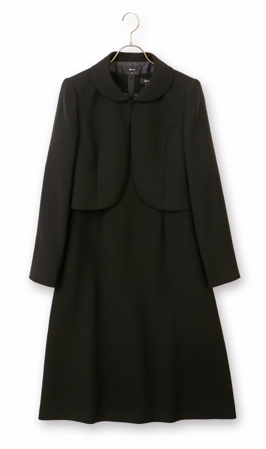 襟付きボレロアンサンブル ブラック 5号