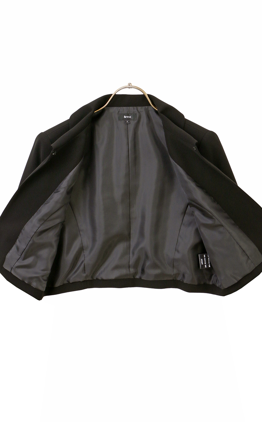 襟付きボレロアンサンブル ブラック 5号