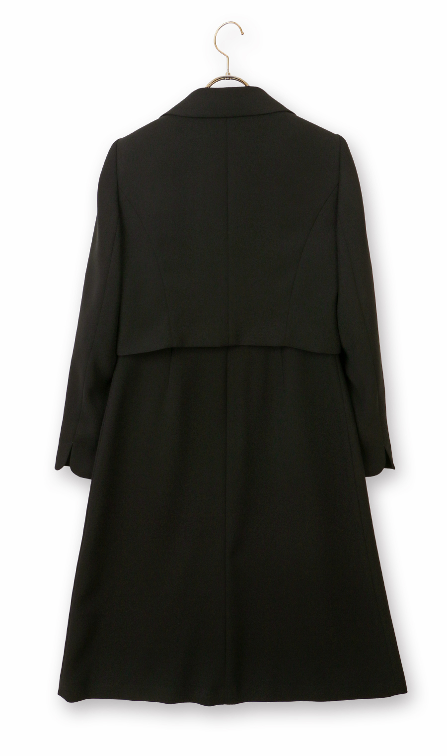 領子短擺開襟衫兩件套黑色5號