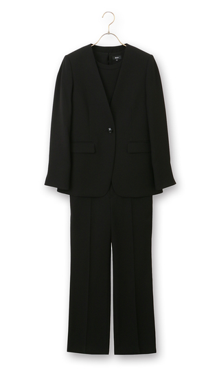 V-neck formal suit [3-piece set] [washable] [pre-hemmed]