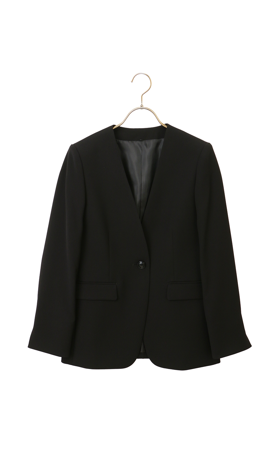 Vカラーフォーマルスーツ【3点セット】【ウォッシャブル】【裾上げ済み】 ブラック 9号