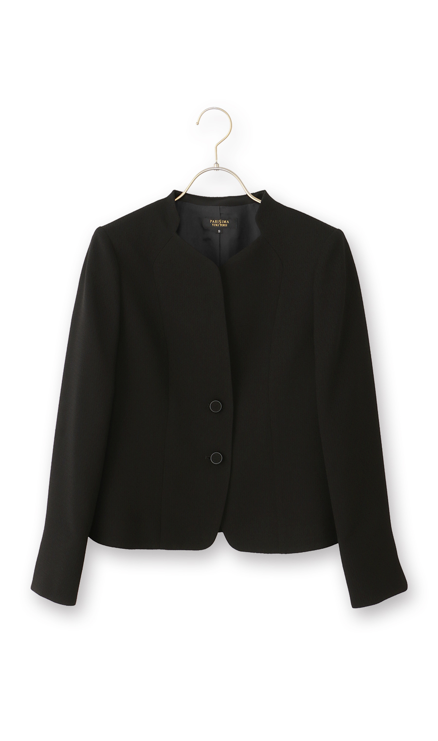 タックフリルカラーアンサンブル【前開き】【米沢織】 ブラック 9号