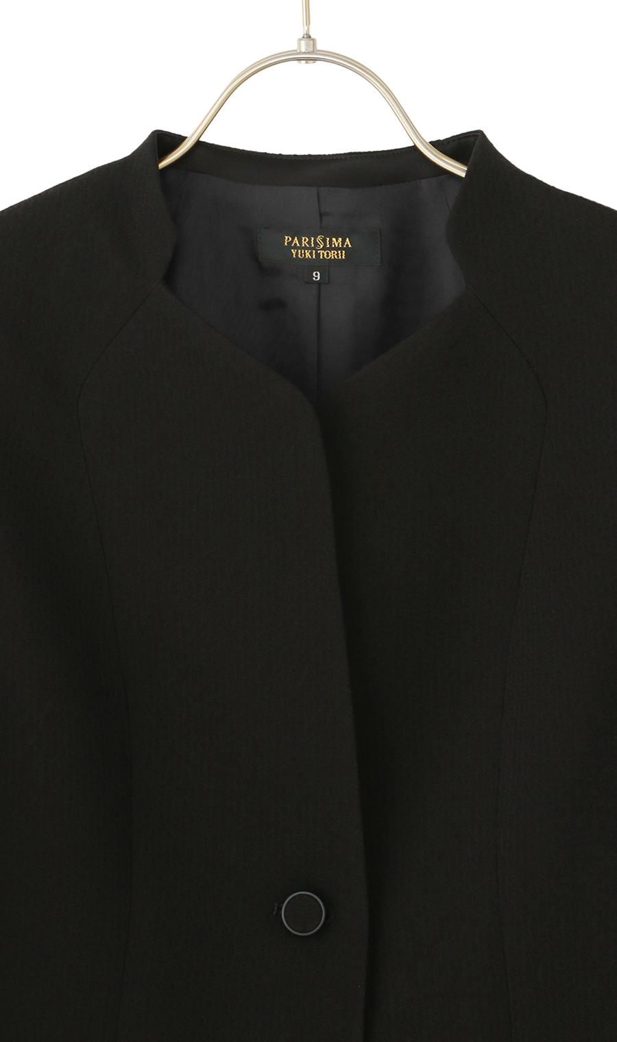 タックフリルカラーアンサンブル【前開き】【米沢織】 ブラック 9号