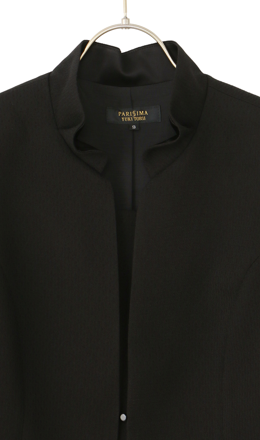 タックフリルカラーアンサンブル【前開き】【米沢織】 ブラック 9号