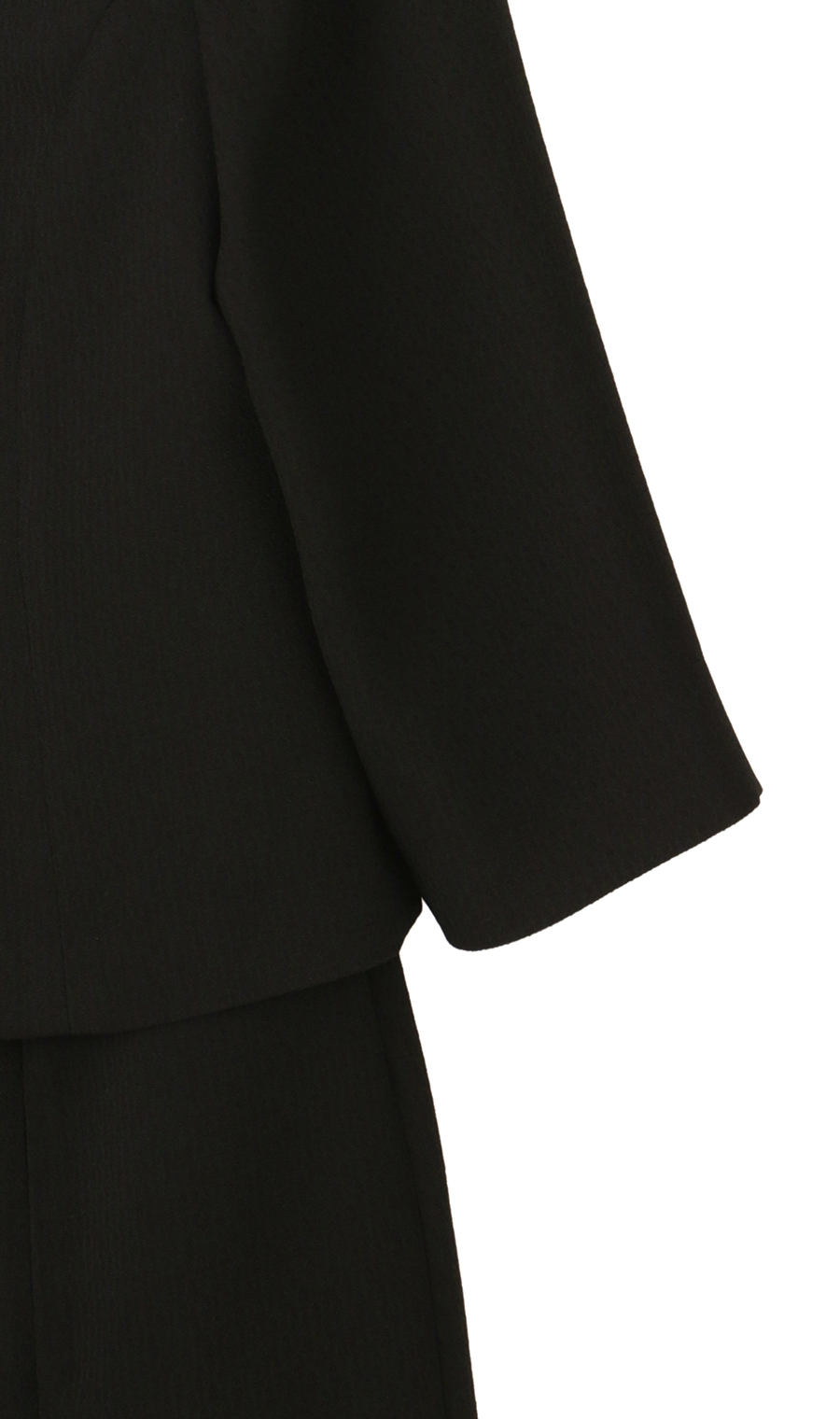 タックフリルカラーアンサンブル【前開き】【米沢織】 ブラック 9号