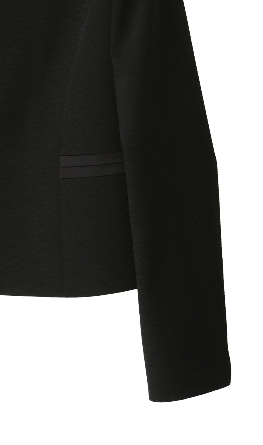 サテン切り替えスタンドカラーアンサンブル【前開き】【米沢織】 ブラック 9号