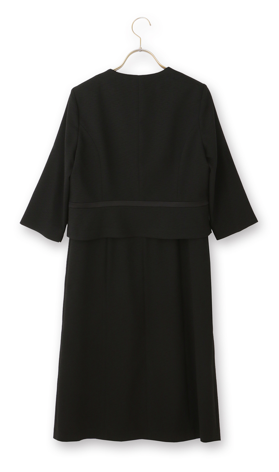 サテン切り替えスタンドカラーアンサンブル【前開き】【米沢織】 ブラック 9号