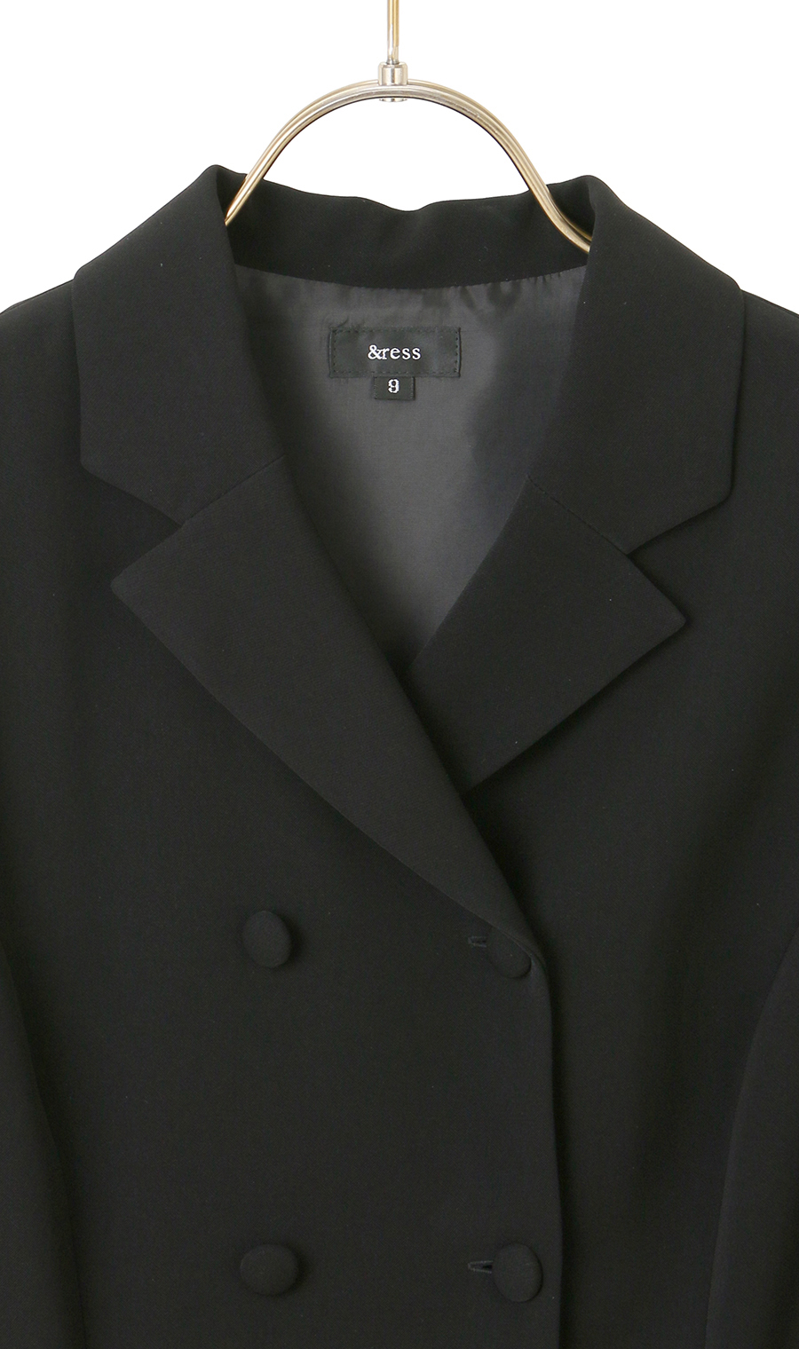 テーラーカラーワンピース【ダブル】 ブラック 7号