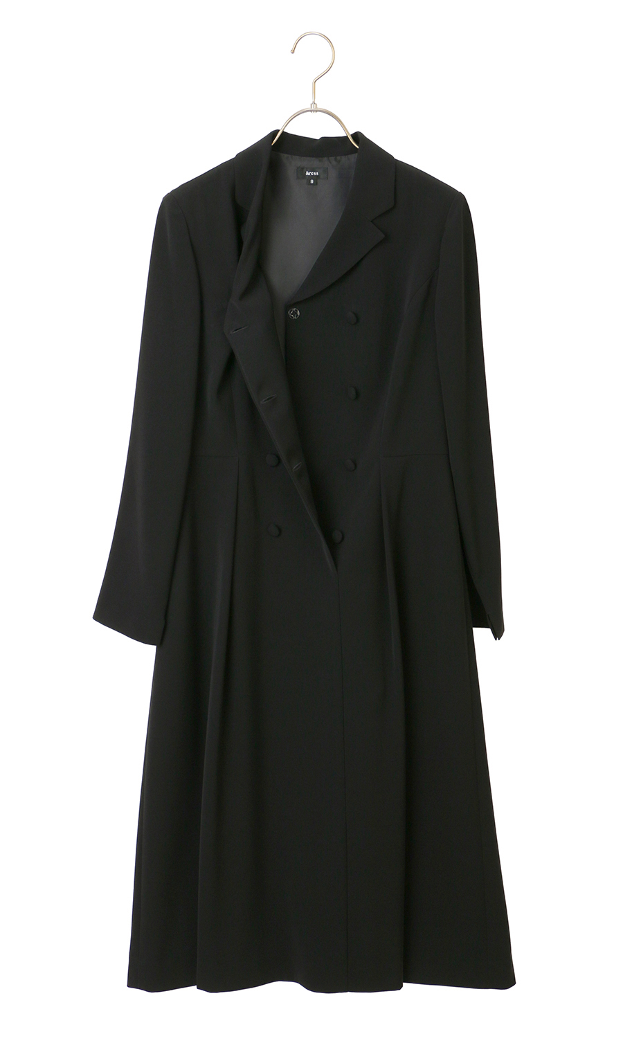 テーラーカラーワンピース【ダブル】 ブラック 7号