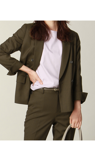 【訳アリ商品】4ボタンダブルジャケット【セットアップ着用可】