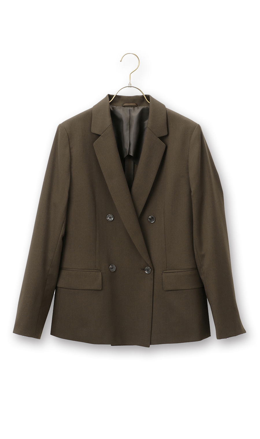 【訳アリ商品】4ボタンダブルジャケット【セットアップ着用可】 ブラウン 5号