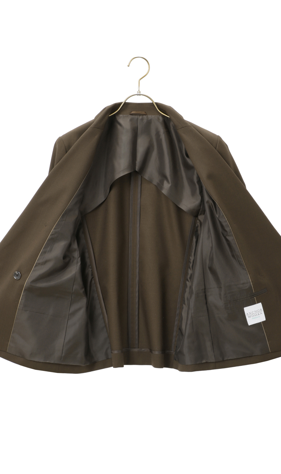 【訳アリ商品】4ボタンダブルジャケット【セットアップ着用可】 ブラウン 5号