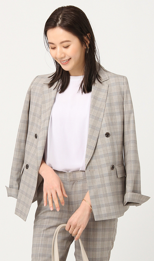 【訳アリ商品】4ボタンダブルジャケット【セットアップ着用可】