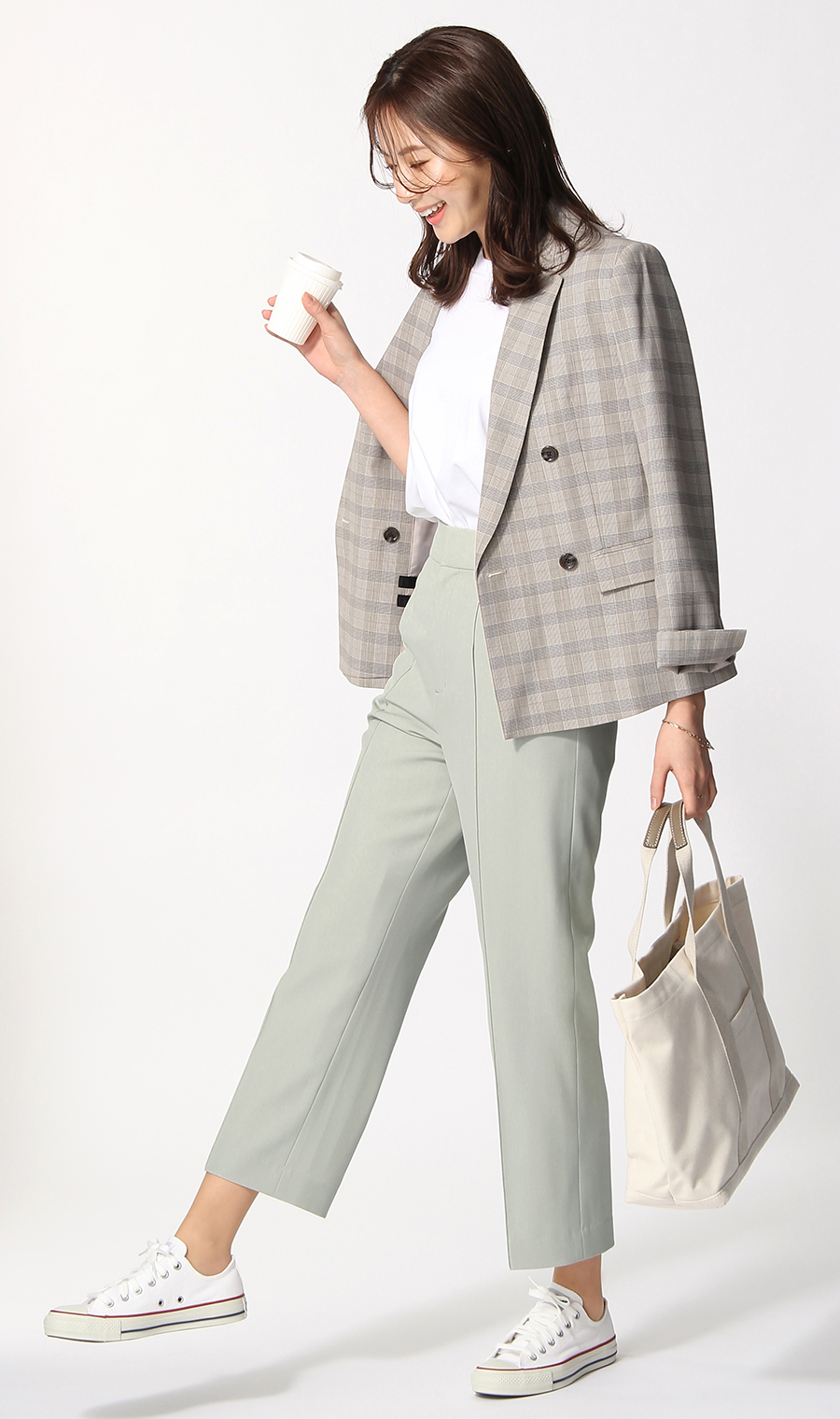 【訳アリ商品】4ボタンダブルジャケット【セットアップ着用可】 ベージュ 9号