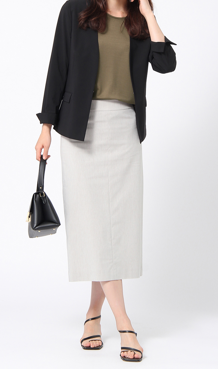 【訳アリ商品】フロントホックVカラージャケット【ウォッシャブル】【セットアップ着用可】 ブラック 5号