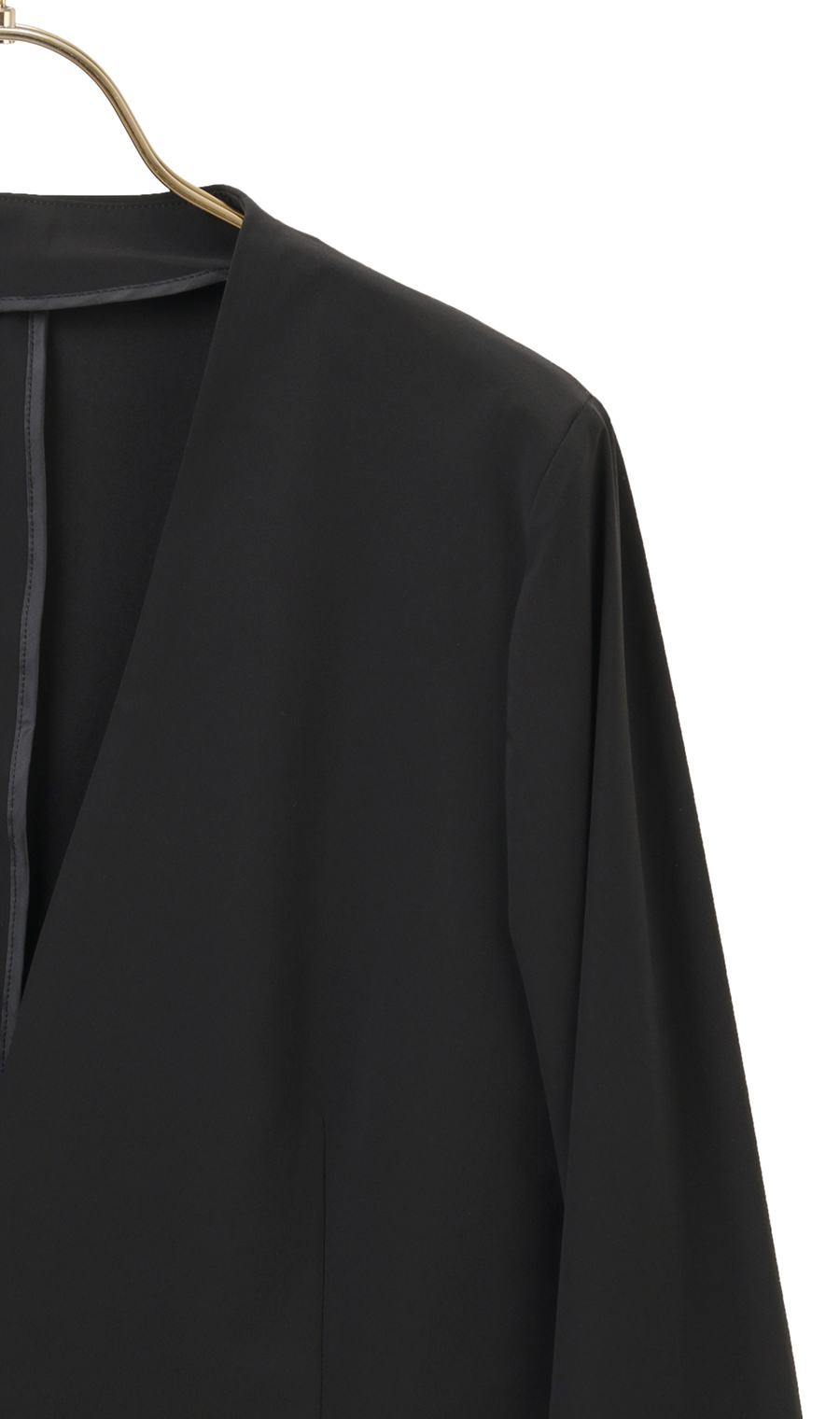 【訳アリ商品】フロントホックVカラージャケット【ウォッシャブル】【セットアップ着用可】 ブラック 5号