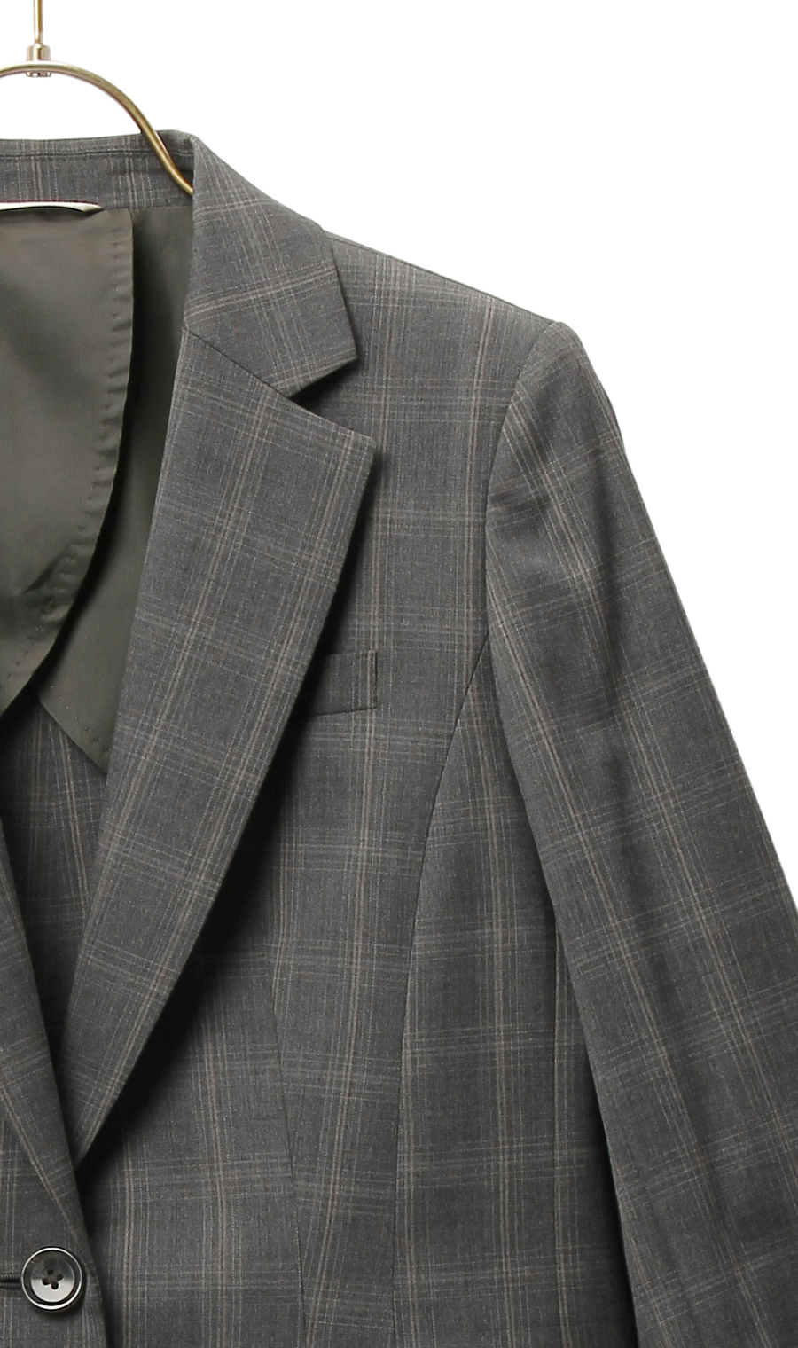 【訳アリ商品】1ボタンテーラードジャケット【セットアップ着用可】 グレー 7号