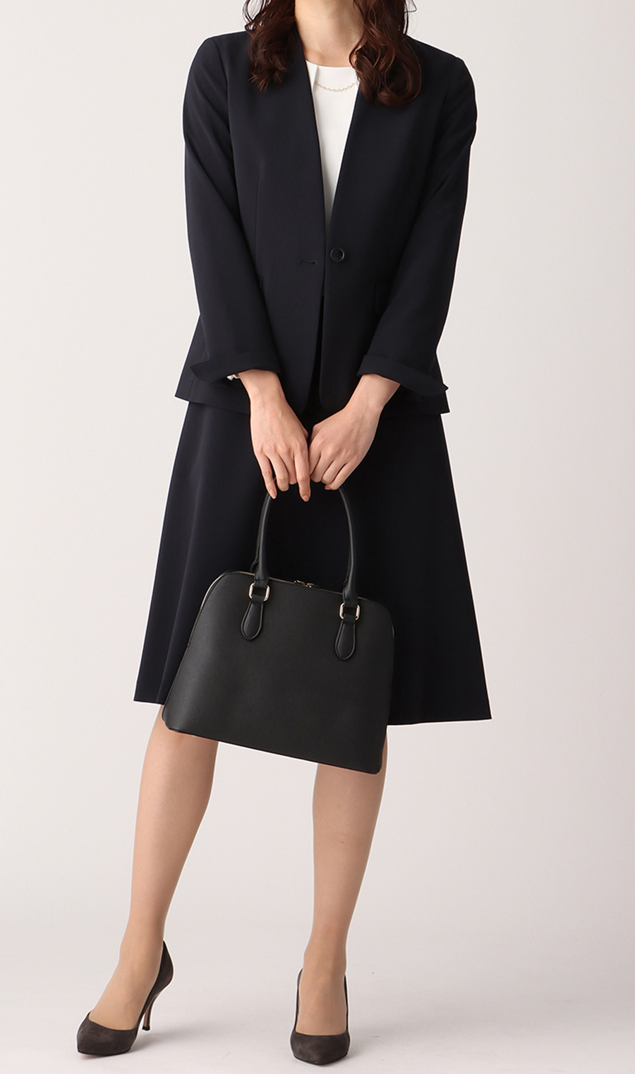 【訳アリ商品】Vカラー1つボタンジャケット【ウォッシャブル】【セットアップ着用可】 ネイビー 3号