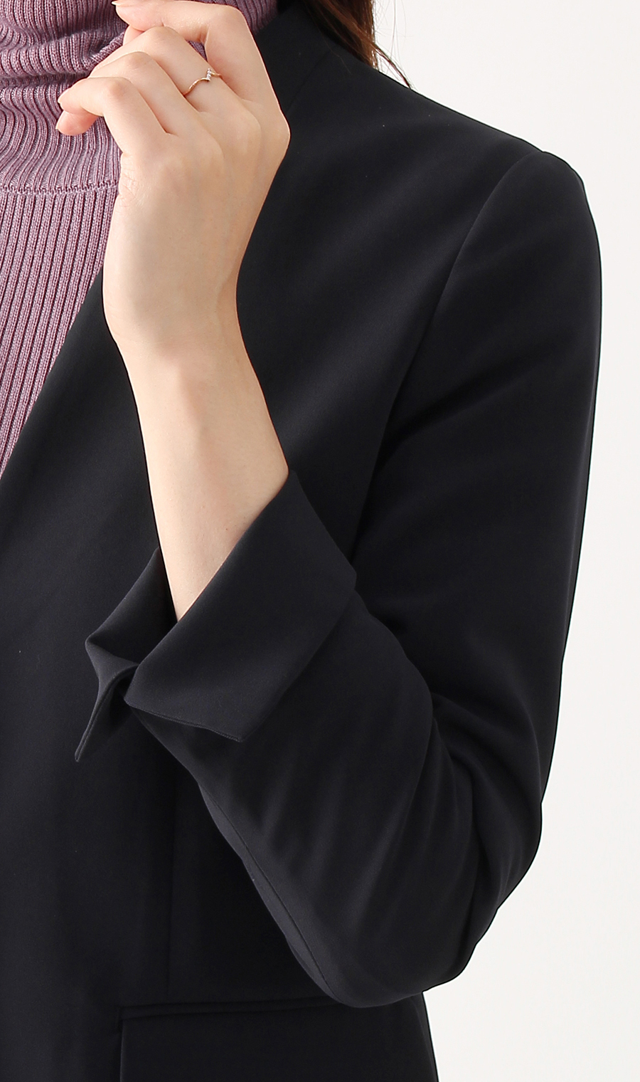 【訳アリ商品】Vカラー1つボタンジャケット【ウォッシャブル】【セットアップ着用可】 ネイビー 3号