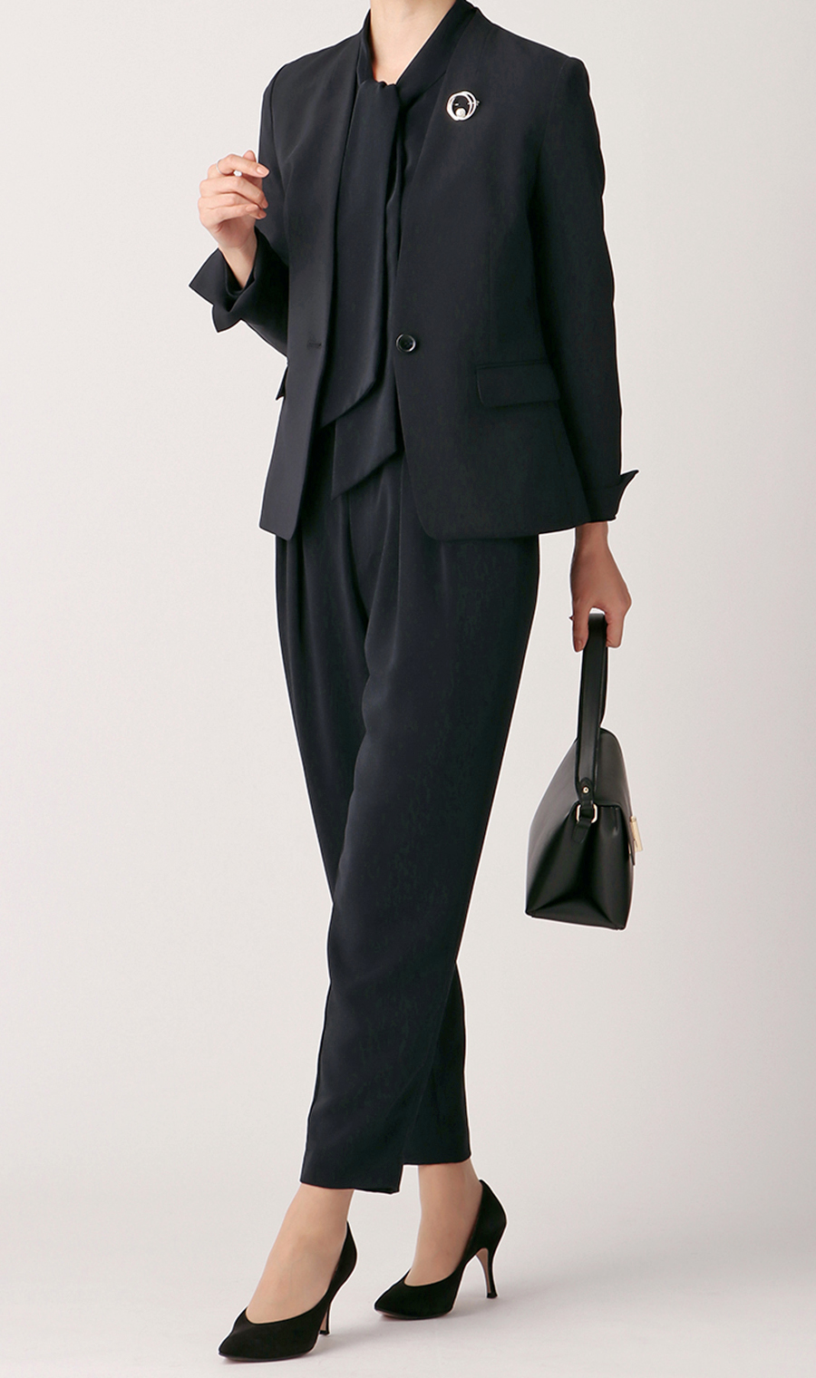 【訳アリ商品】Vカラー1つボタンジャケット【ウォッシャブル】【セットアップ着用可】 ネイビー 3号