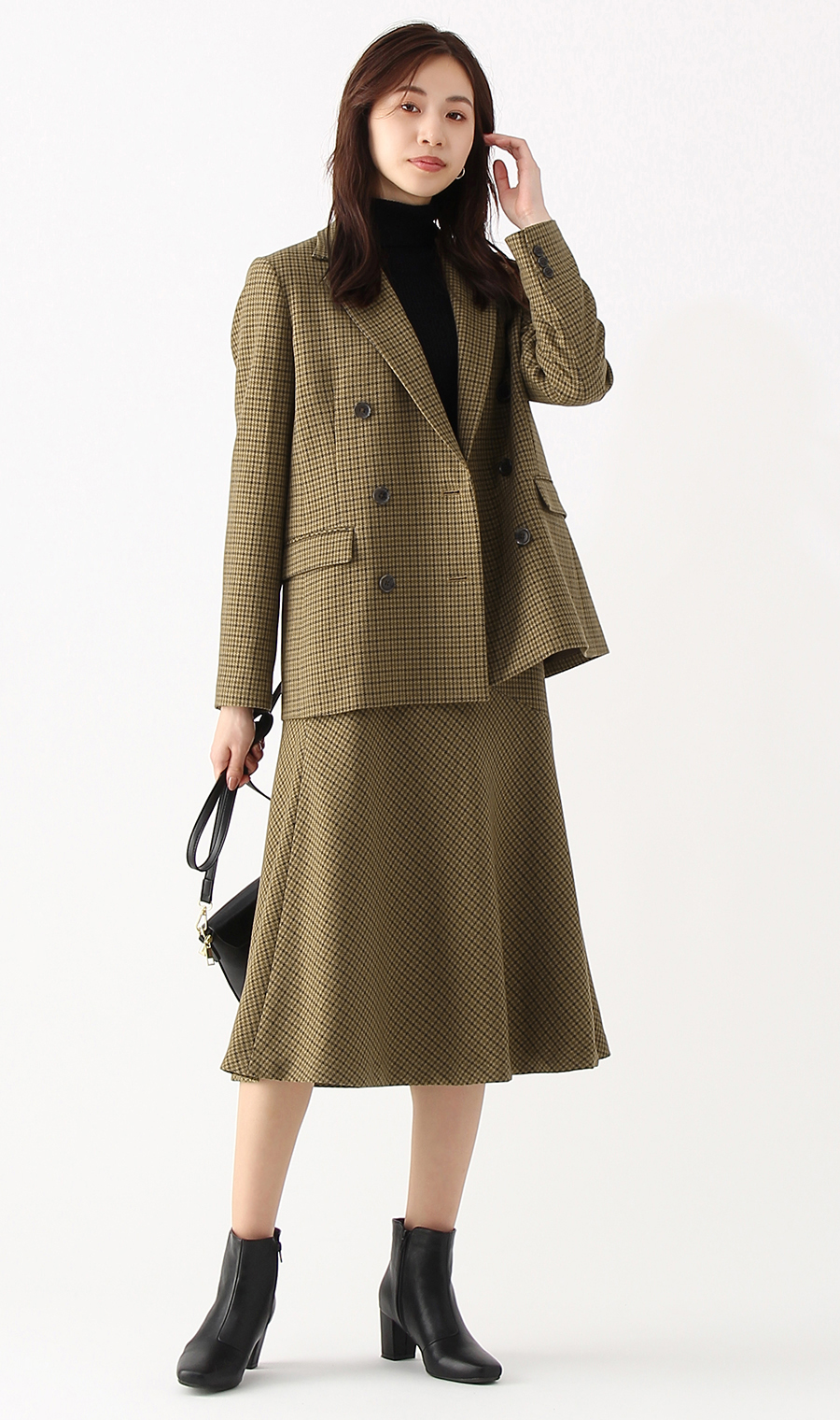 【訳アリ商品】6ボタンダブルジャケット【セットアップ着用可】 ブラウン 5号