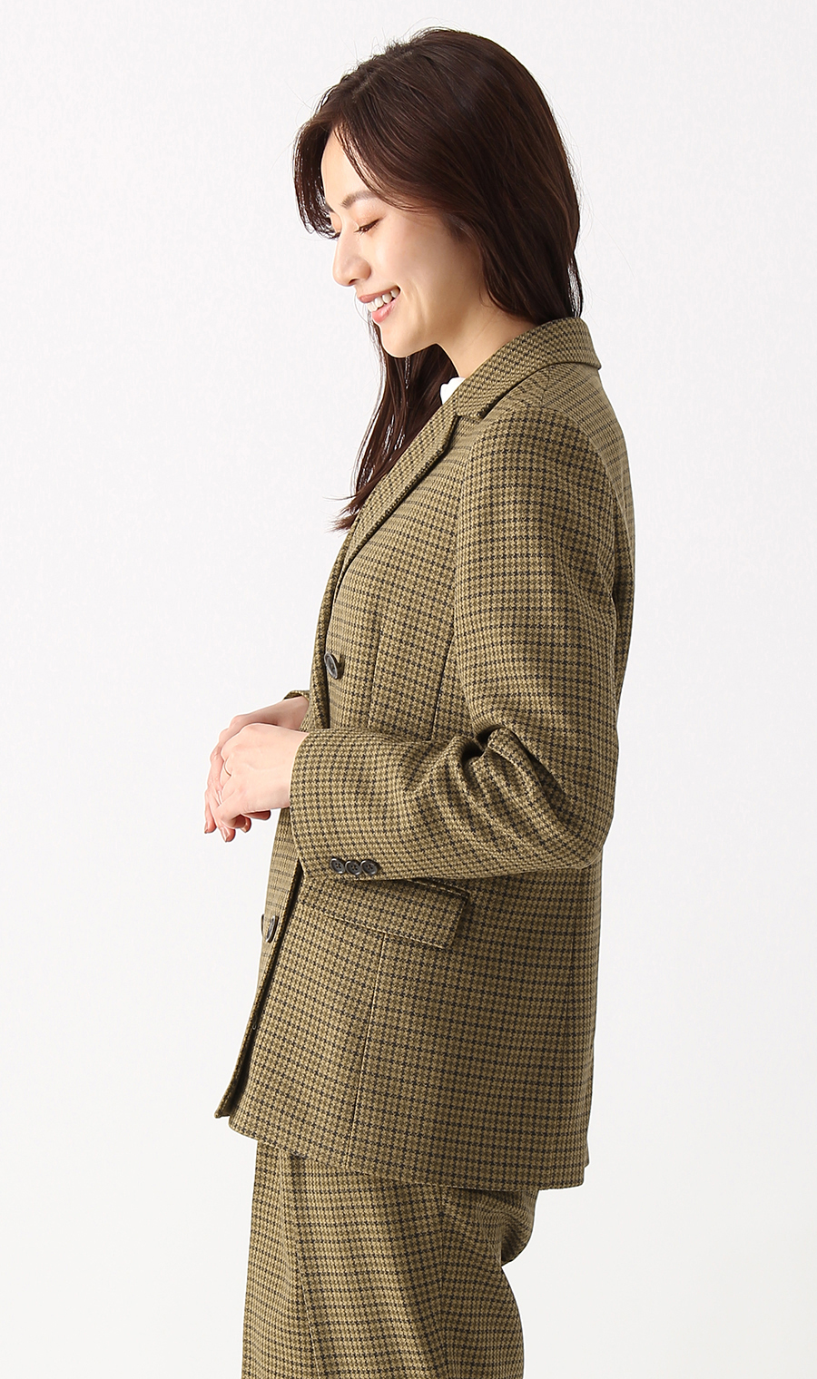 【訳アリ商品】6ボタンダブルジャケット【セットアップ着用可】 ブラウン 5号