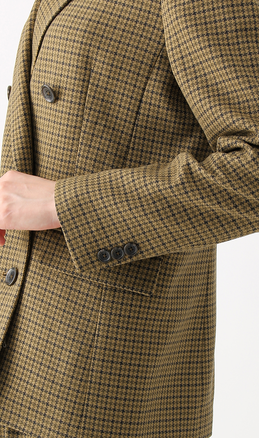 【訳アリ商品】6ボタンダブルジャケット【セットアップ着用可】 ブラウン 5号