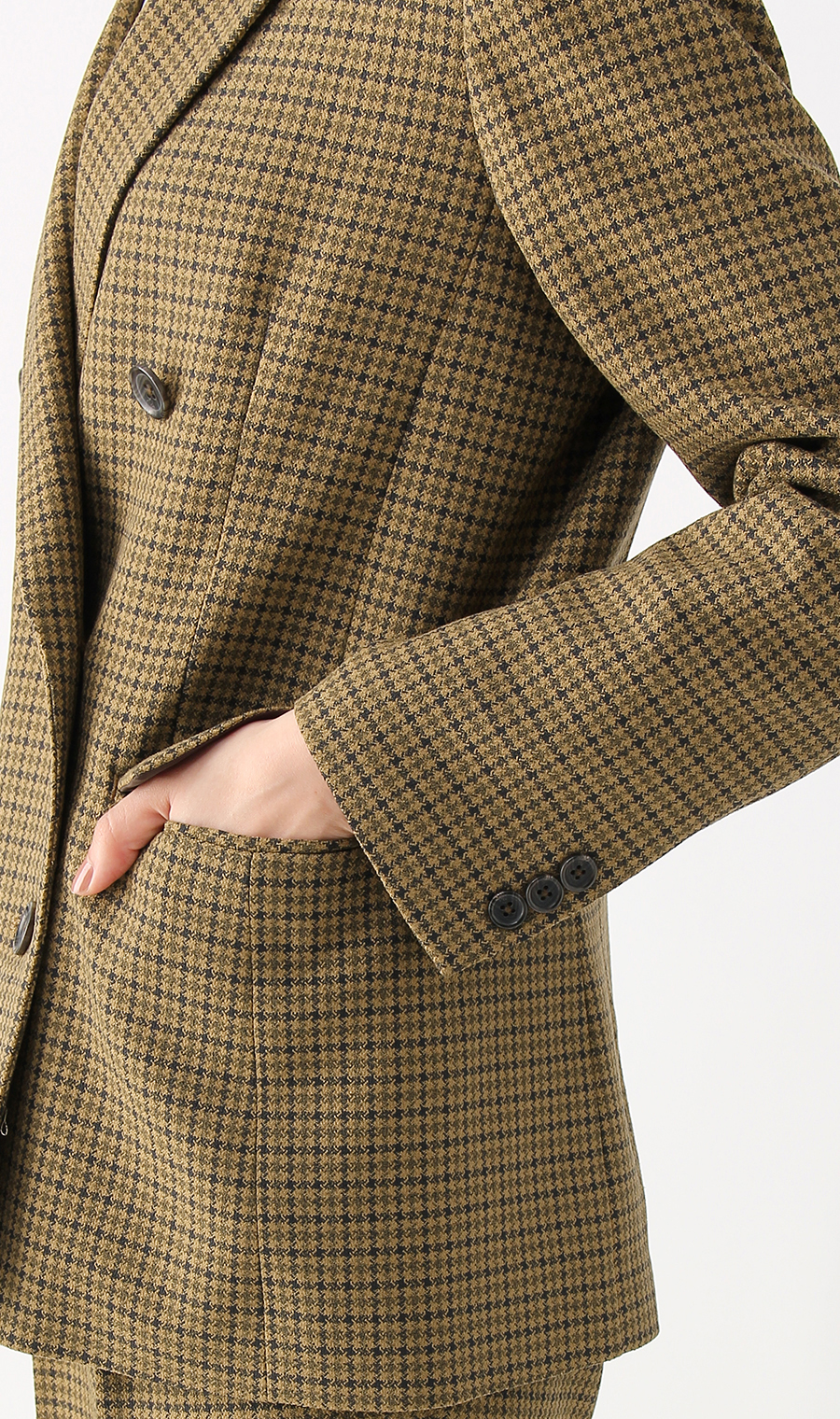 【訳アリ商品】6ボタンダブルジャケット【セットアップ着用可】 ブラウン 5号