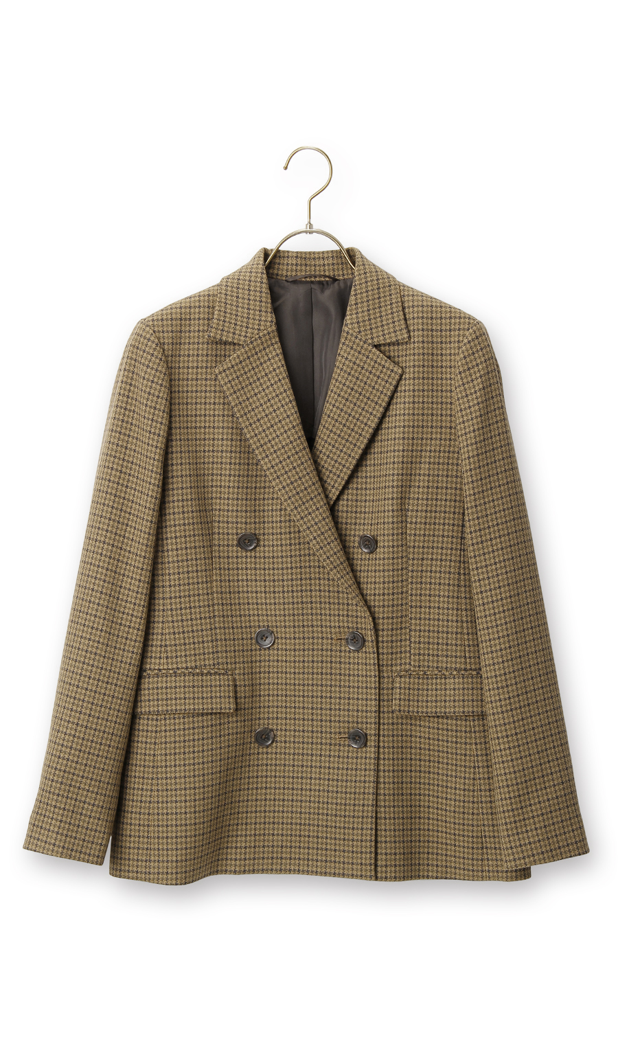 【訳アリ商品】6ボタンダブルジャケット【セットアップ着用可】 ブラウン 5号