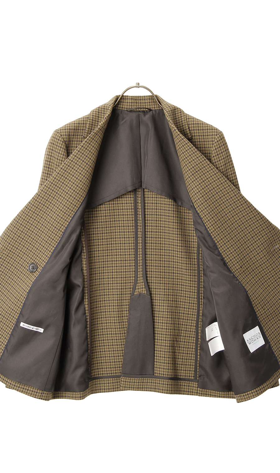 【訳アリ商品】6ボタンダブルジャケット【セットアップ着用可】 ブラウン 5号