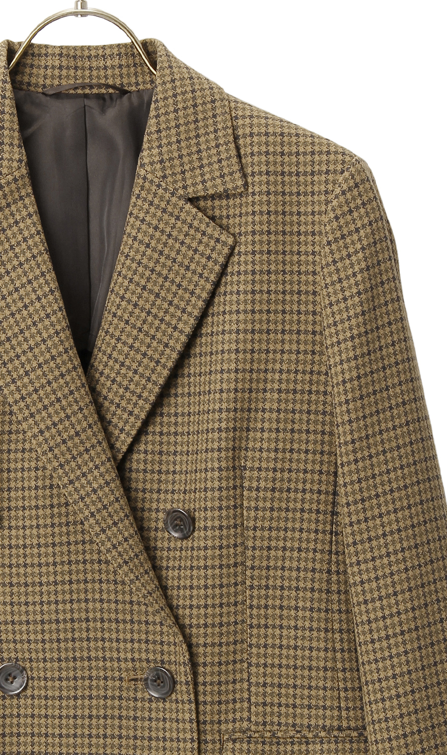 【訳アリ商品】6ボタンダブルジャケット【セットアップ着用可】 ブラウン 5号