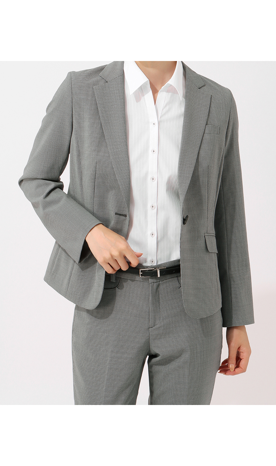 【訳アリ商品】1ボタンテーラードジャケット【セットアップ着用可】 グレー 5号