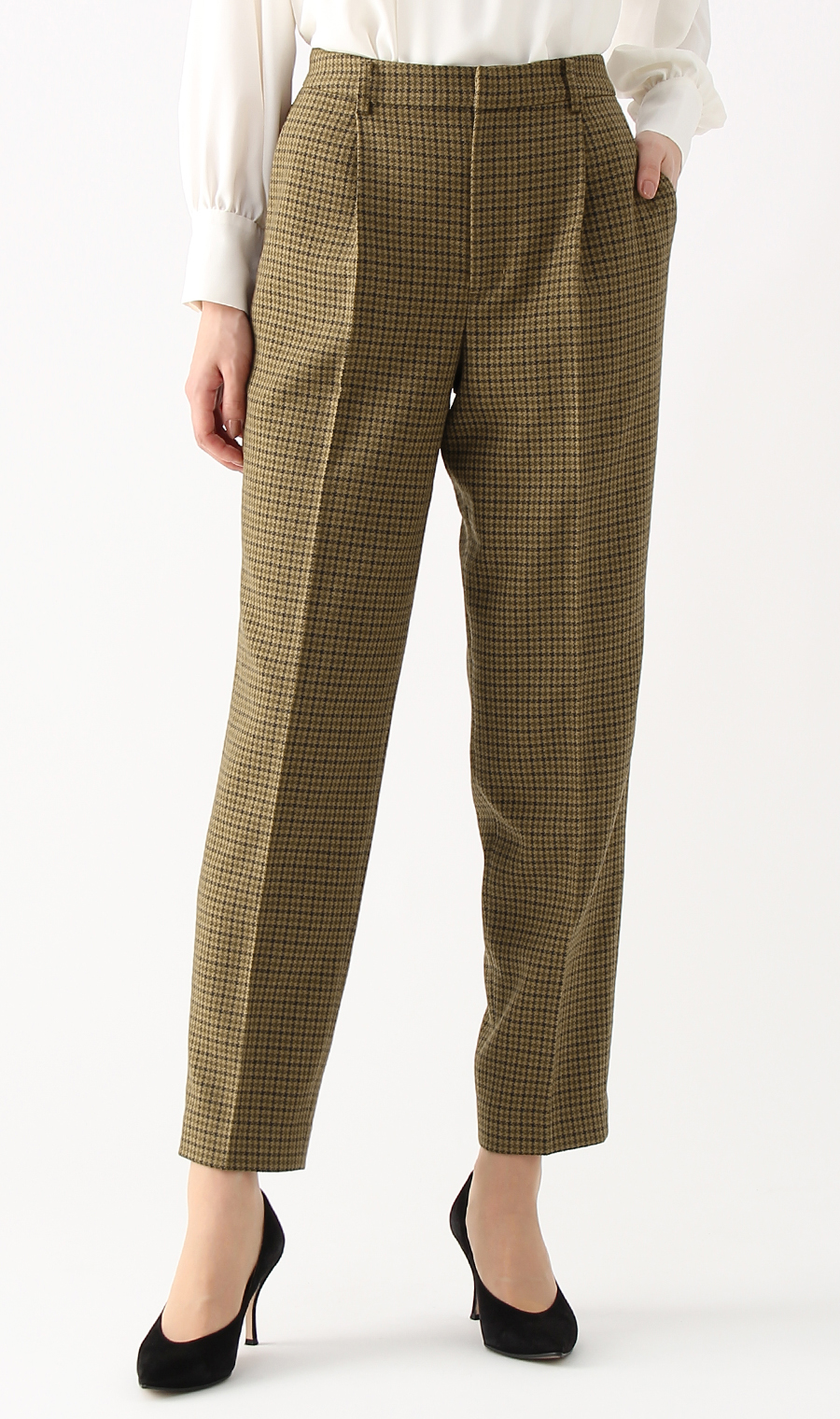 【訳アリ商品】テーパードパンツ【サスペンダー付き】【セットアップ着用可】【裾上げ済み】 ブラウン 5号