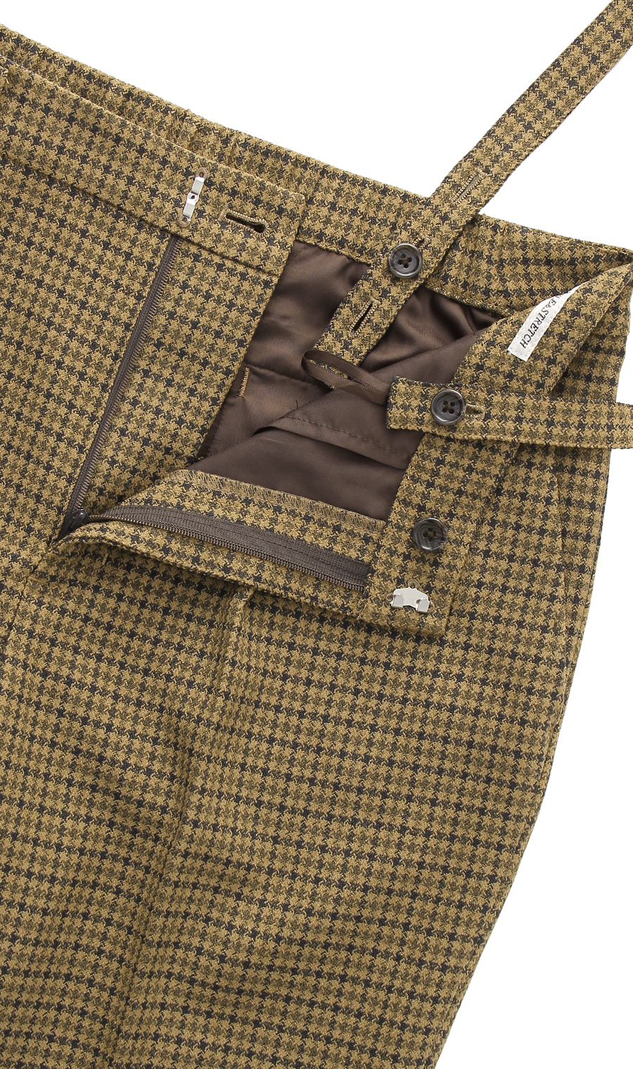 【訳アリ商品】テーパードパンツ【サスペンダー付き】【セットアップ着用可】【裾上げ済み】 ブラウン 5号