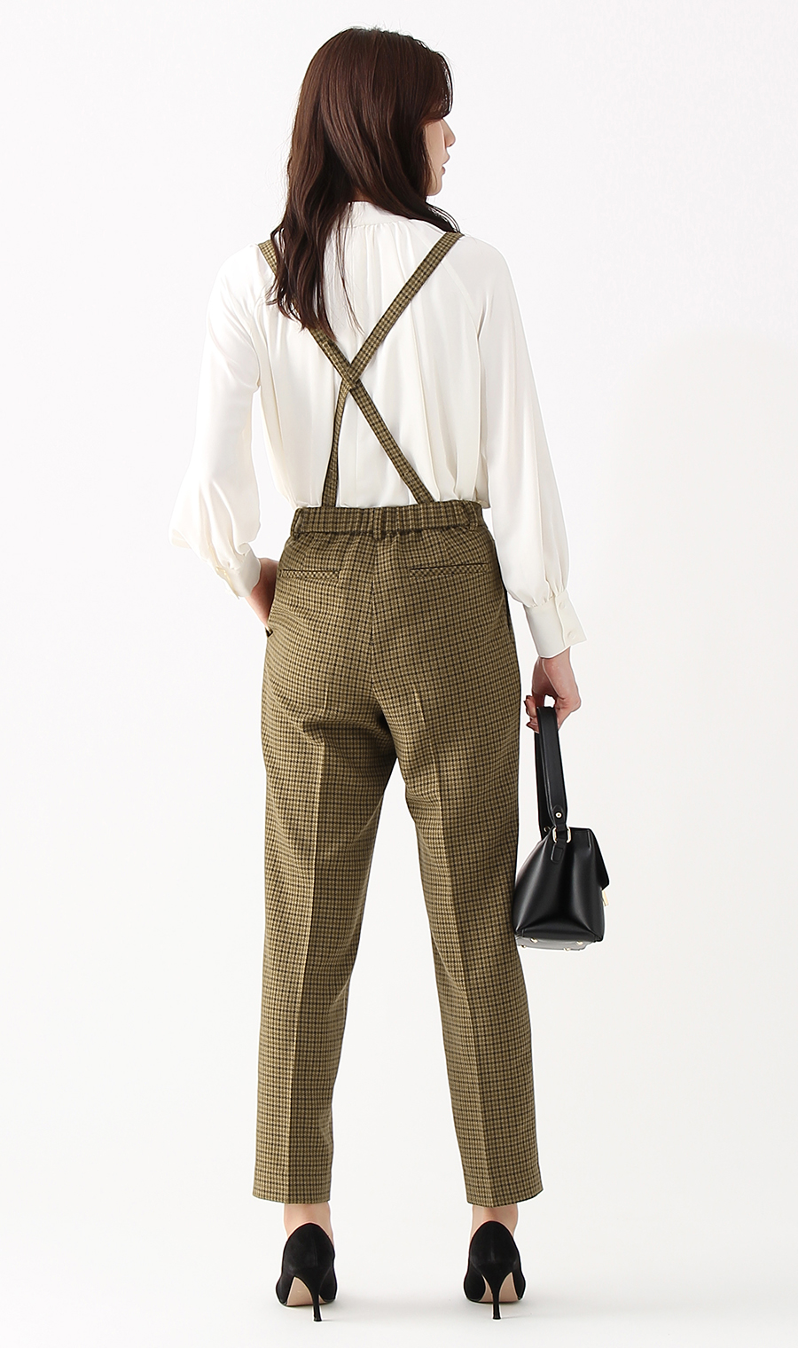 【訳アリ商品】テーパードパンツ【サスペンダー付き】【セットアップ着用可】【裾上げ済み】 ブラウン 5号