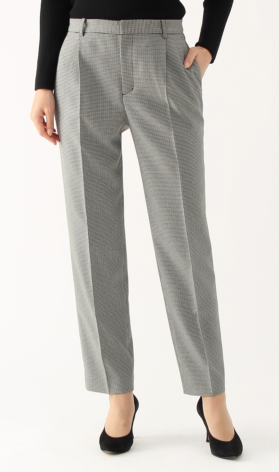 【訳アリ商品】ワンタックテーパードパンツ【セットアップ着用可】【裾上げ済み】 グレー 7号