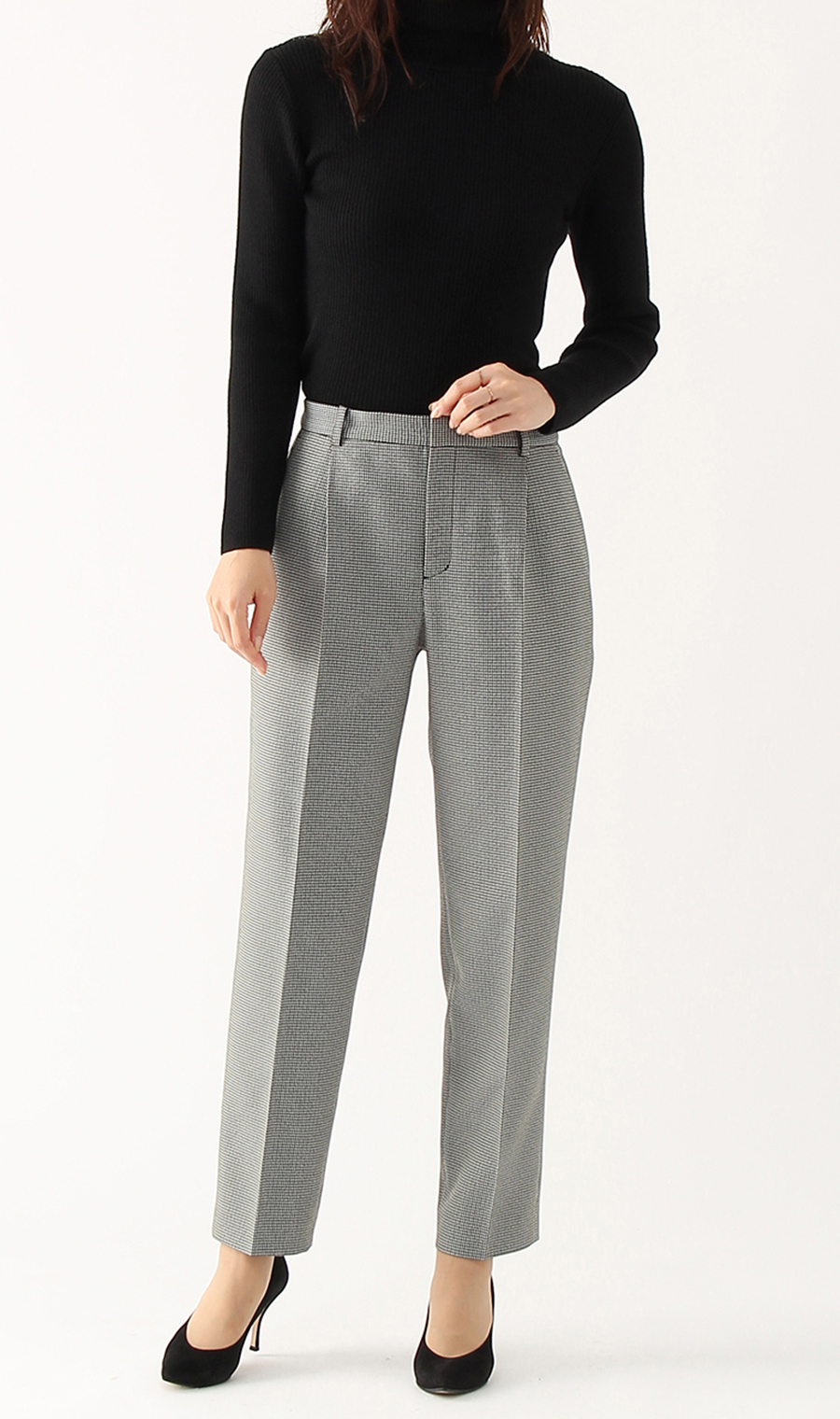 【訳アリ商品】ワンタックテーパードパンツ【セットアップ着用可】【裾上げ済み】 グレー 7号