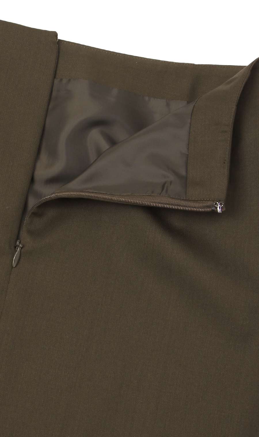 【訳アリ商品】ロング丈タイトスカート【セットアップ着用可】 ブラウン 9号